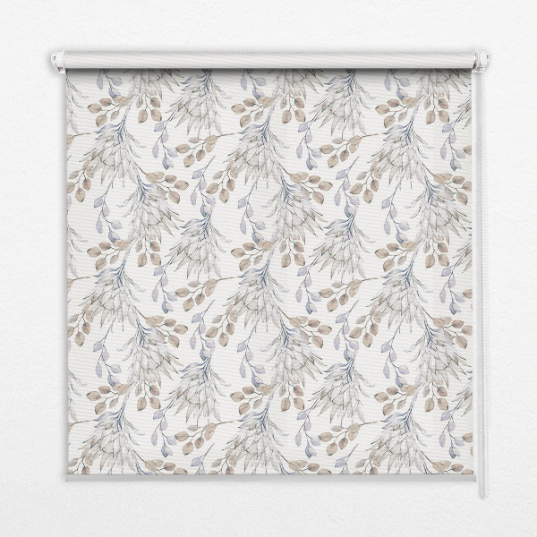 Modern roller blind White flowers