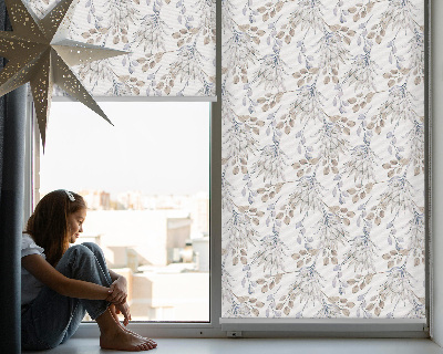 Modern roller blind White flowers