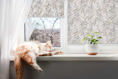 Modern roller blind White flowers