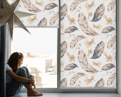 Roller blind for large window Leaves