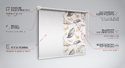 Roller blind for large window Leaves