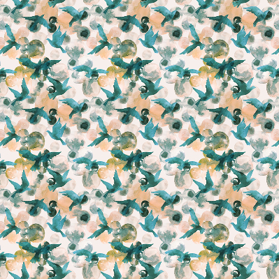 Modern roller blind Birds and colorful spots