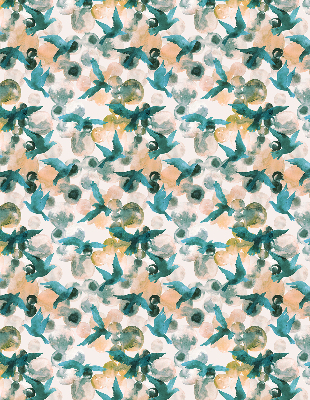 Modern roller blind Birds and colorful spots