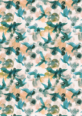 Modern roller blind Birds and colorful spots