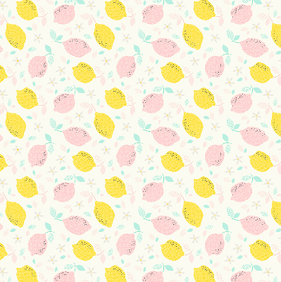 Roller blind for large window Pink and yellow lemons