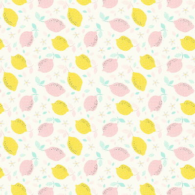Roller blind for large window Pink and yellow lemons