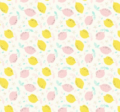 Roller blind for large window Pink and yellow lemons