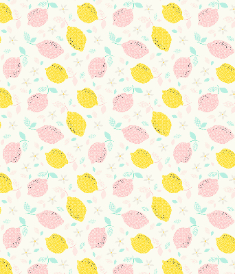 Roller blind for large window Pink and yellow lemons