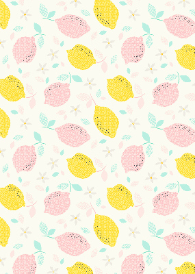 Roller blind for large window Pink and yellow lemons