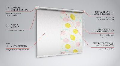 Roller blind for large window Pink and yellow lemons