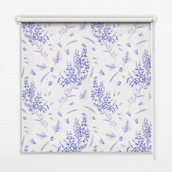 Fabric roller blind Purple plants