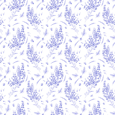 Fabric roller blind Purple plants