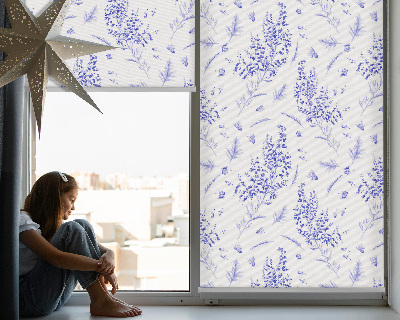 Fabric roller blind Purple plants