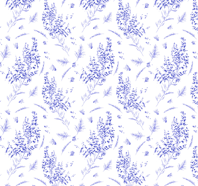 Fabric roller blind Purple plants