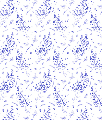Fabric roller blind Purple plants