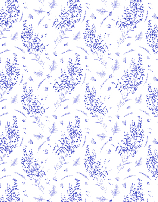 Fabric roller blind Purple plants