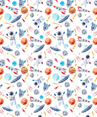 Modern roller blind Rockets, cosmonauts, planets and UFOs