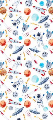 Modern roller blind Rockets, cosmonauts, planets and UFOs