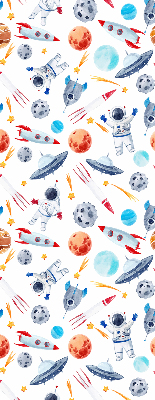Modern roller blind Rockets, cosmonauts, planets and UFOs