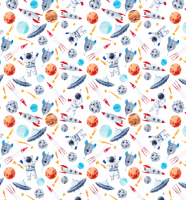 Modern roller blind Rockets, cosmonauts, planets and UFOs