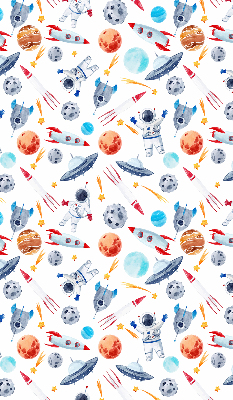 Modern roller blind Rockets, cosmonauts, planets and UFOs