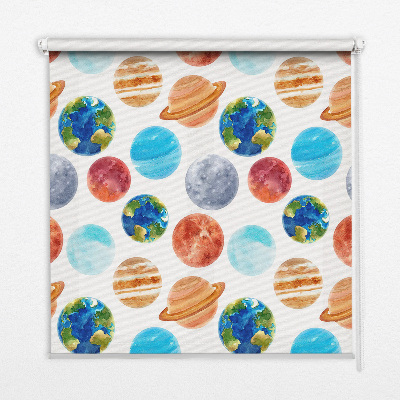 Fabric roller blind Planets