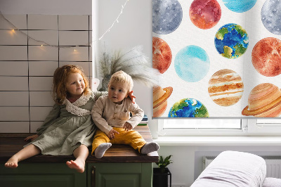 Fabric roller blind Planets