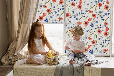 Roller blind for large window Poppy