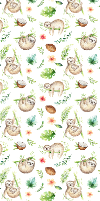 Fabric roller blind Sloths and plants