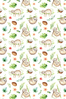 Fabric roller blind Sloths and plants