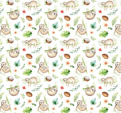 Fabric roller blind Sloths and plants