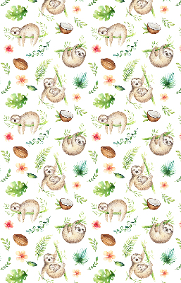 Fabric roller blind Sloths and plants