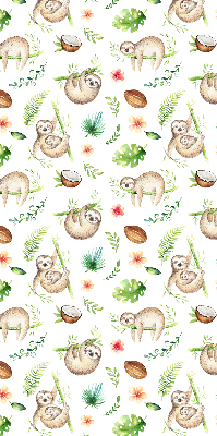 Fabric roller blind Sloths and plants