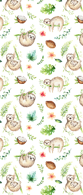 Fabric roller blind Sloths and plants