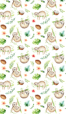 Fabric roller blind Sloths and plants
