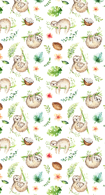 Fabric roller blind Sloths and plants
