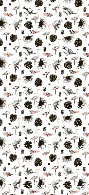 Modern roller blind Flamingos and leaves