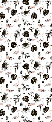 Modern roller blind Flamingos and leaves