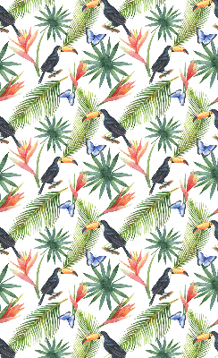 Fabric roller blind Toucans on flowers