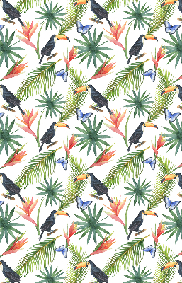 Fabric roller blind Toucans on flowers