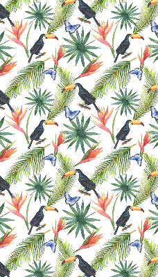 Fabric roller blind Toucans on flowers