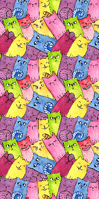 Modern roller blind Colorful cats