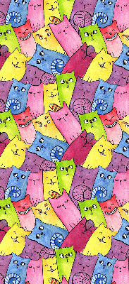 Modern roller blind Colorful cats
