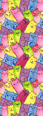 Modern roller blind Colorful cats