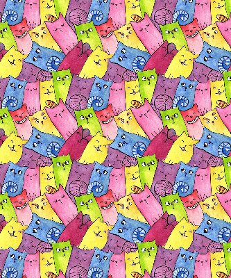 Modern roller blind Colorful cats