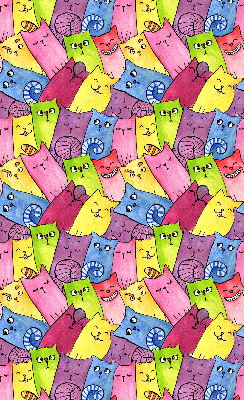Modern roller blind Colorful cats