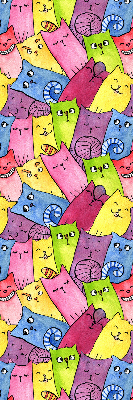 Modern roller blind Colorful cats