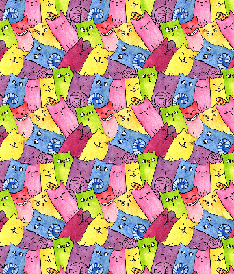 Modern roller blind Colorful cats