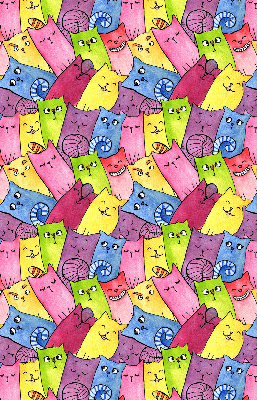 Modern roller blind Colorful cats