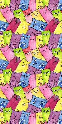 Modern roller blind Colorful cats